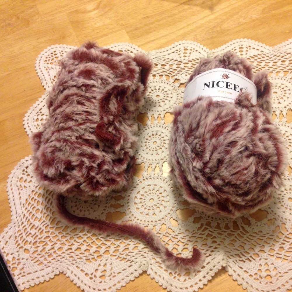 Fur Yarn - Niceec Yarn Bundle, Two 35 yard skeins